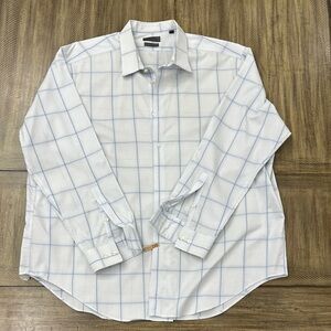 Calvin Klein Blue and White Casual Button Down Shirt